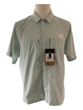 The North Face Trail Lightrange Men’s Sz L SS Green Snap Close Shirt Hiking NWT